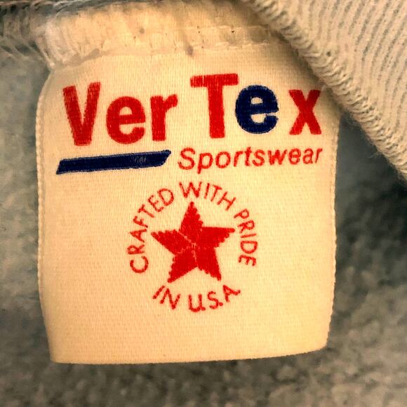 Cropped Sweatshirt Teddy Bear Applique Embroidery Light Blue Retro Vintage - Picture 10 of 10